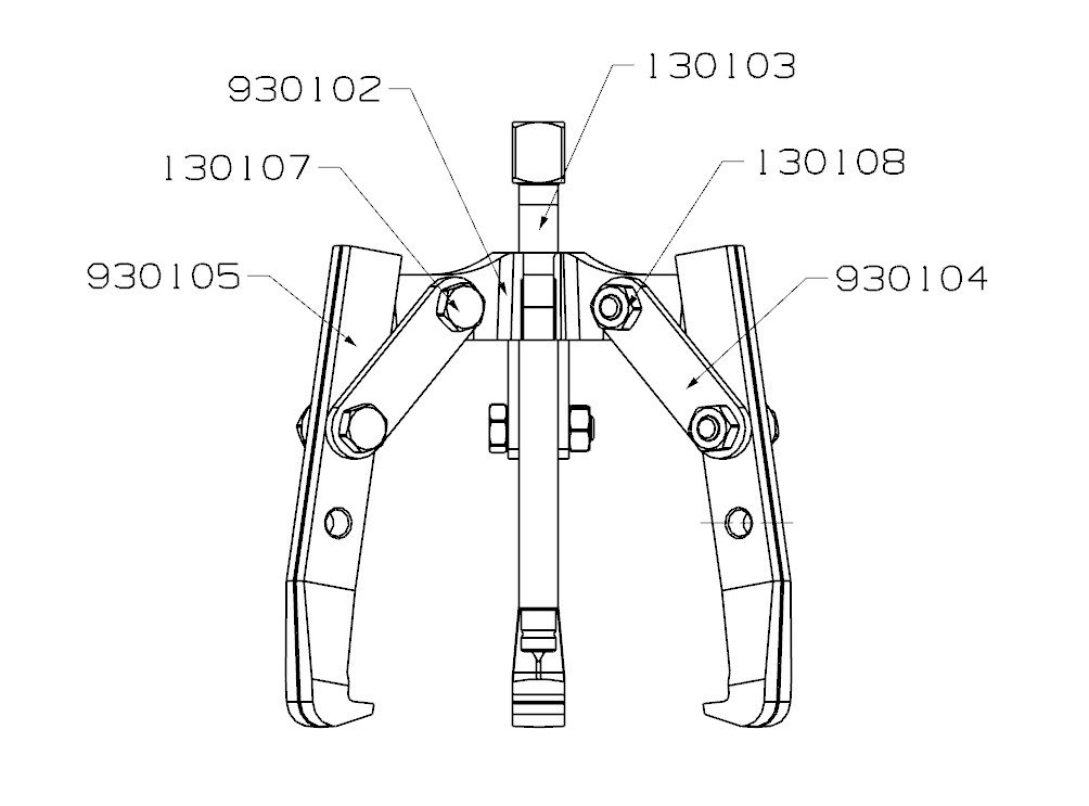 EXTRACTOR FORZA SERIE 9300T MECÁNICO DE 3 PATAS